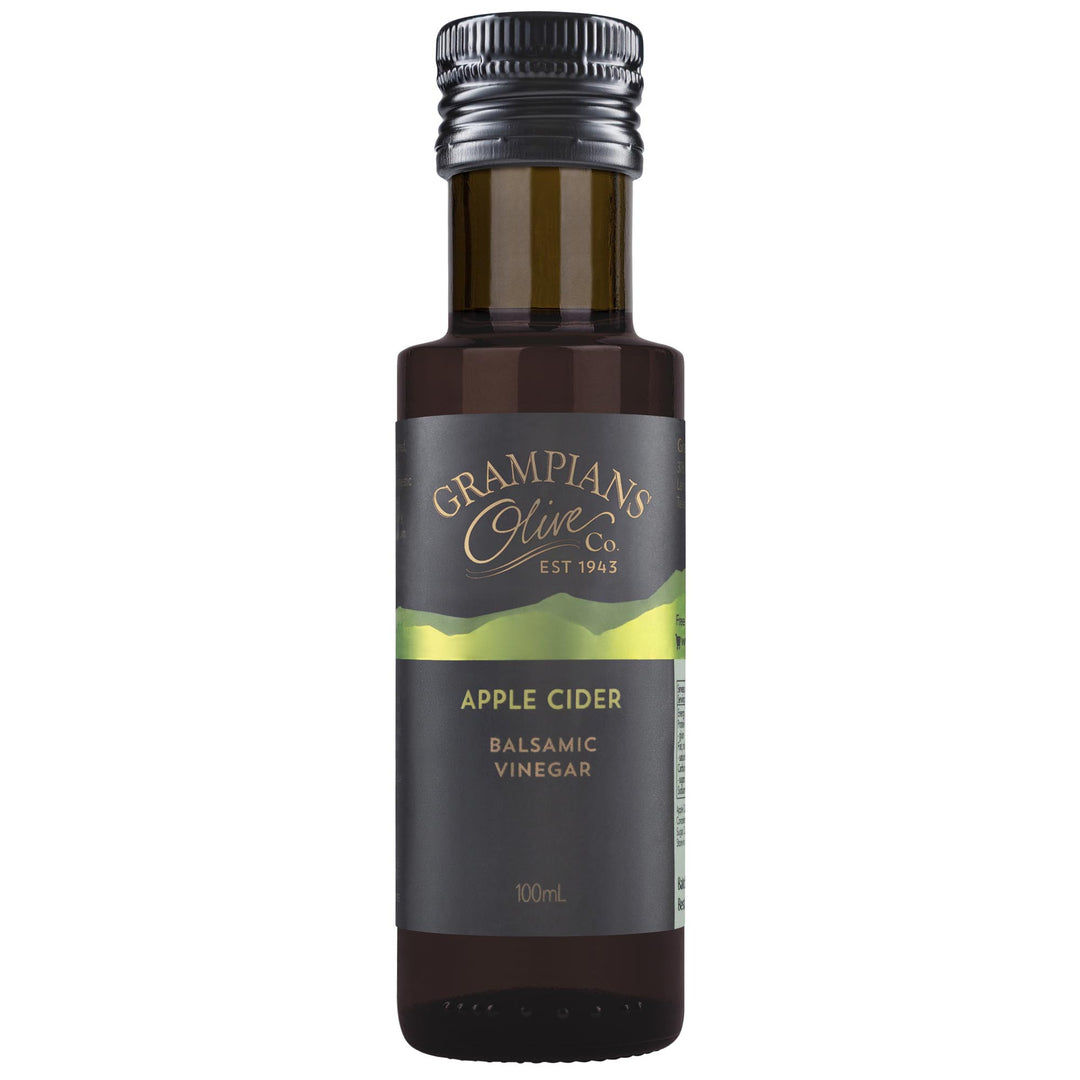 Front of Grampians Olive Co Australian Made Apple Cider Balsamic Vinegar 100ml bottle.