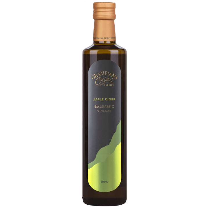 Front of Grampians Olive Co Australian Made Apple Cider Balsamic Vinegar 500ml bottle.